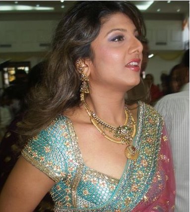 Tollywood Actress Rambha Photos In Pink Saree 5